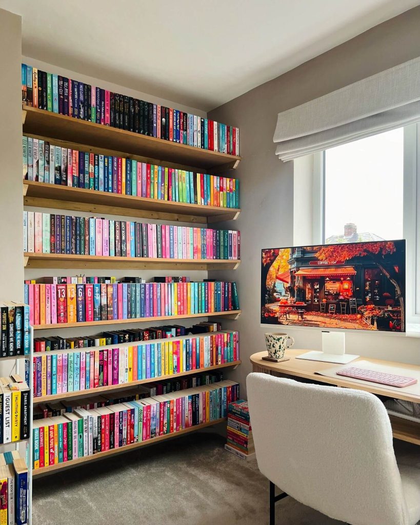 Color-Coded Library for a Vibrant Look