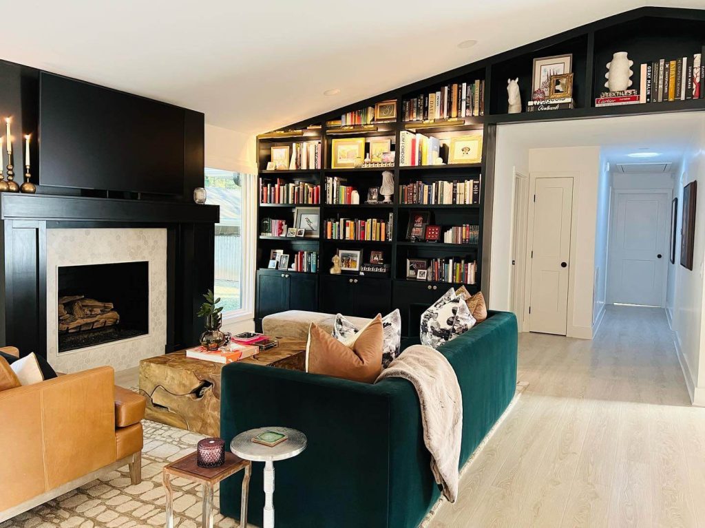 Cozy Living Room Library