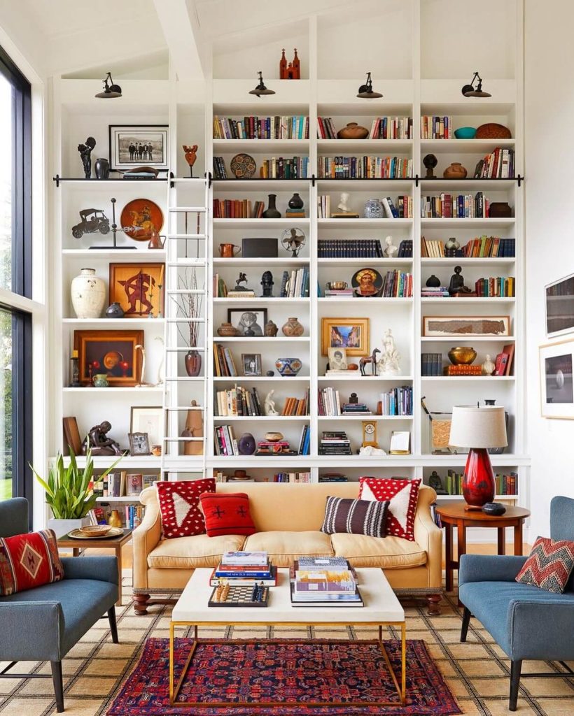 Elevate Your Space with Statement Bookshelves and Art Pieces