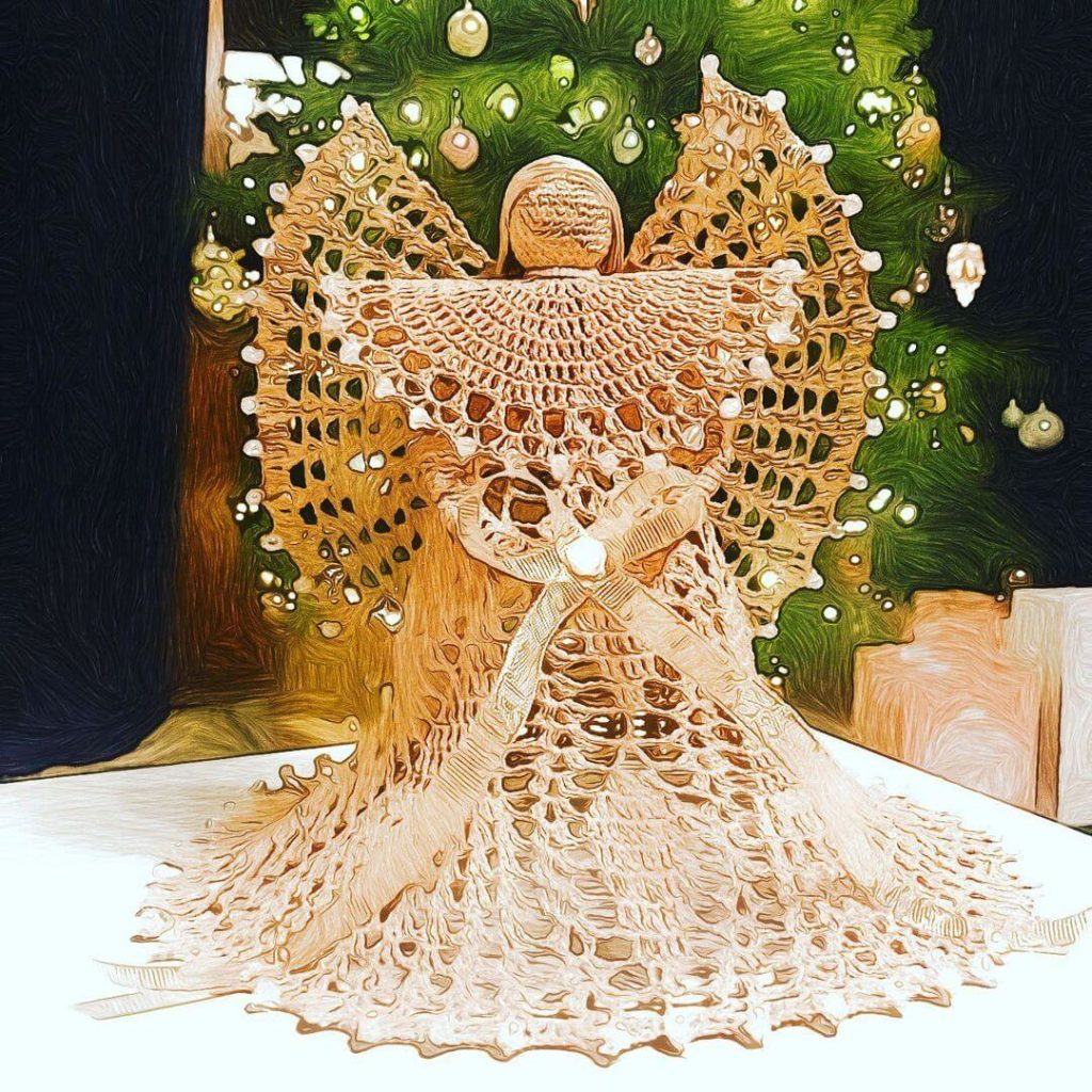 Handcrafted Lace Angel Ornament