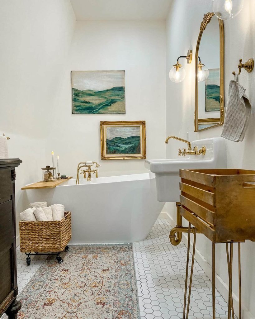 Artistic Boho Bathroom with a Vintage Vibe