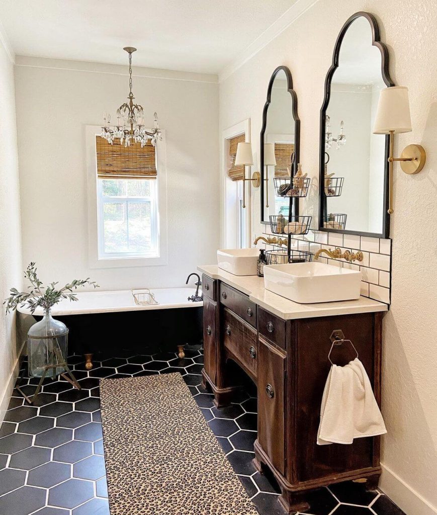 legant Boho Bathroom with a Vintage Touch