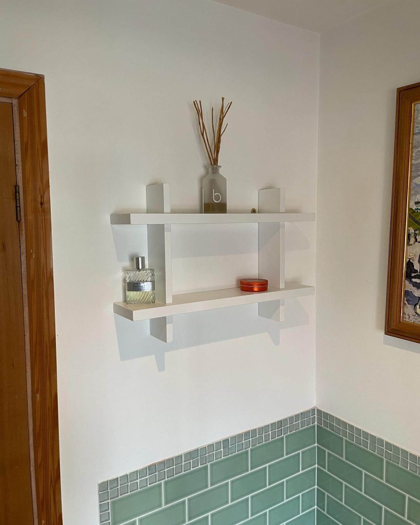 Built-In Bathroom Shelving Unit for Towel Storage