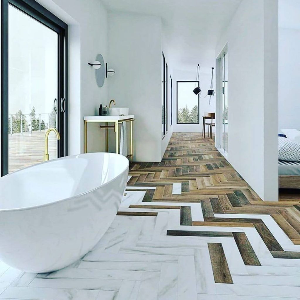 Chevron Patterned Flooring for a Unique Visual Appeal