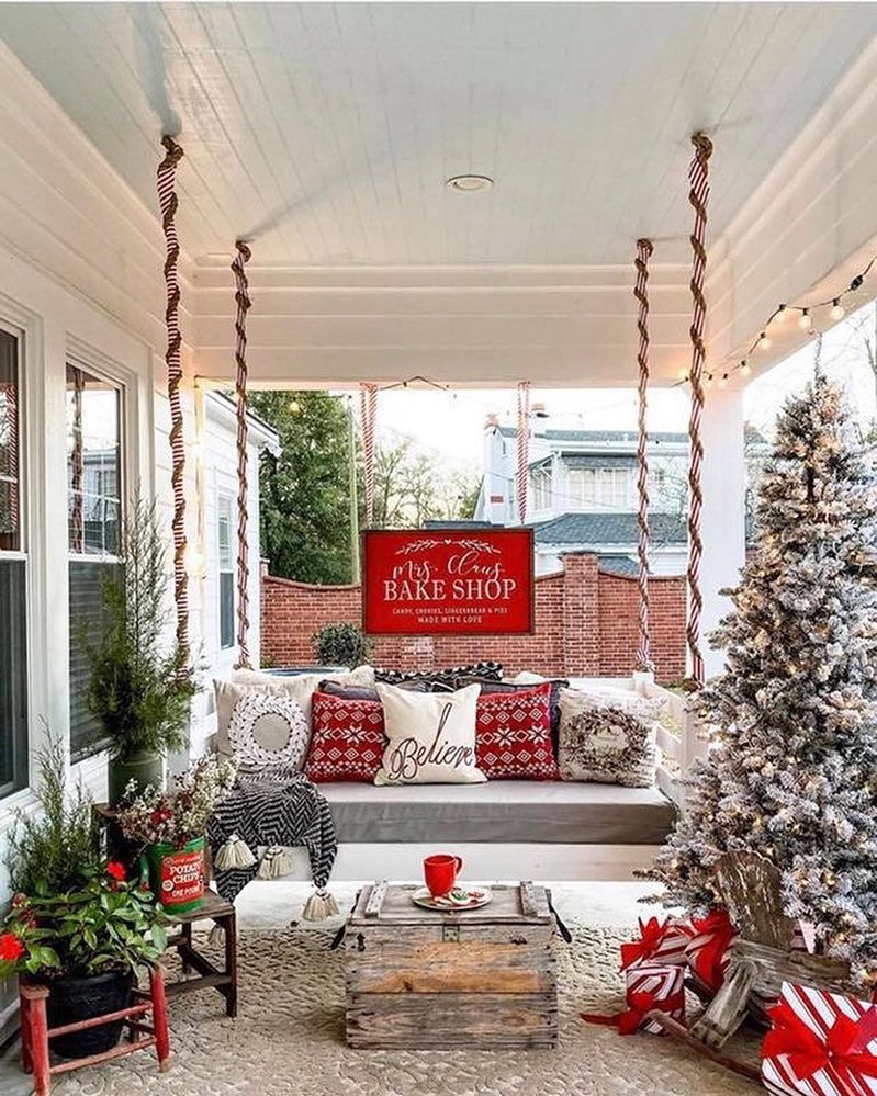 Christmas Bake Shop Porch Setup