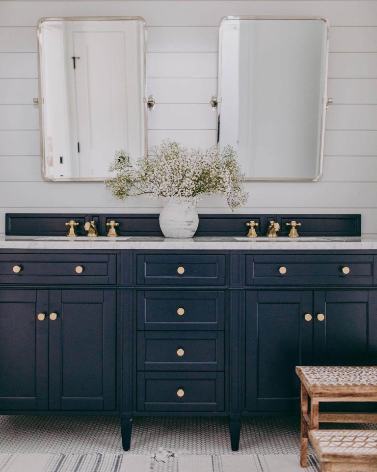 Classic Double Vanity in Navy Blue