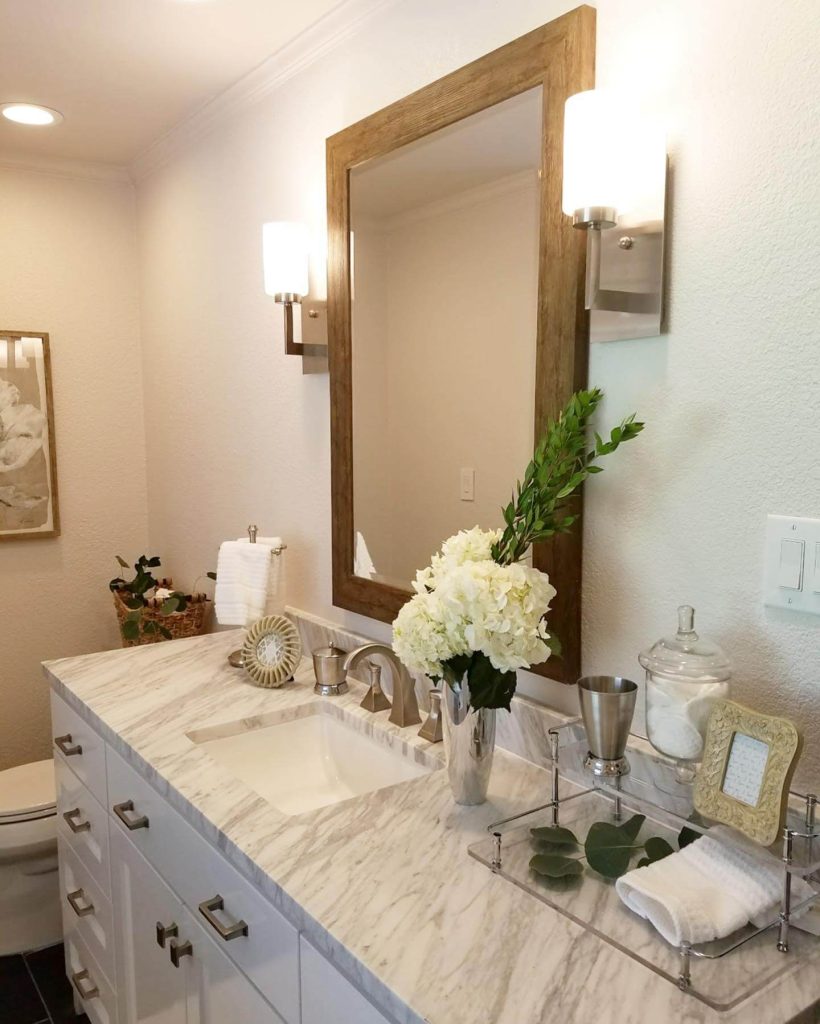 Classic White Vanity with Marble Countertop