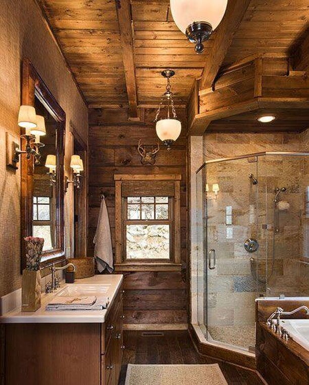 Compact Rustic Bathroom with Modern Touches