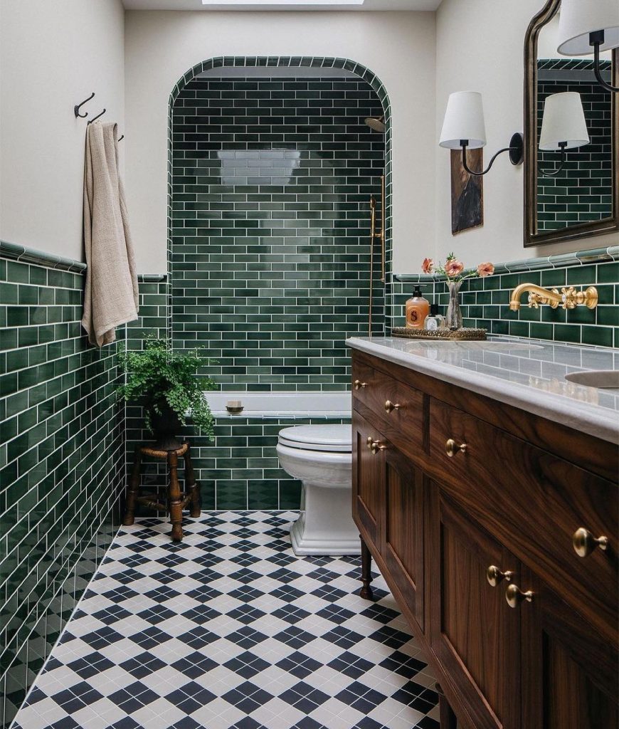 Deep Green Subway Tiles for a Bold Statement