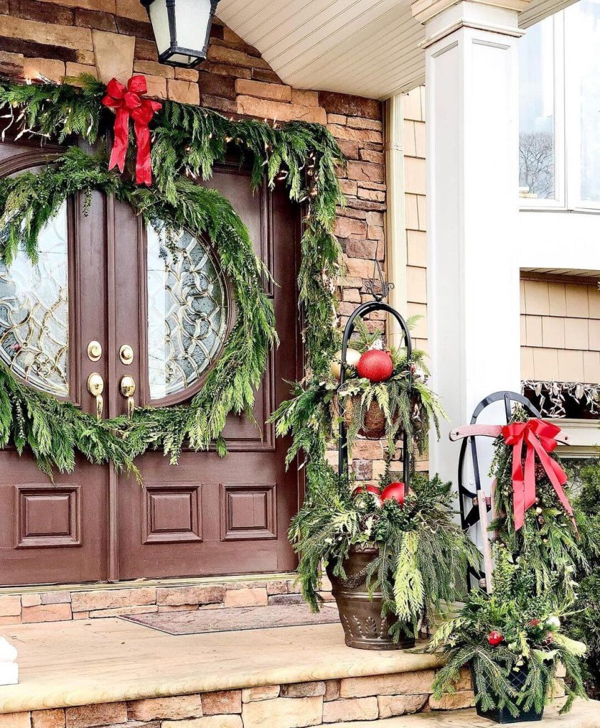 Elegant Porch Christmas Greens