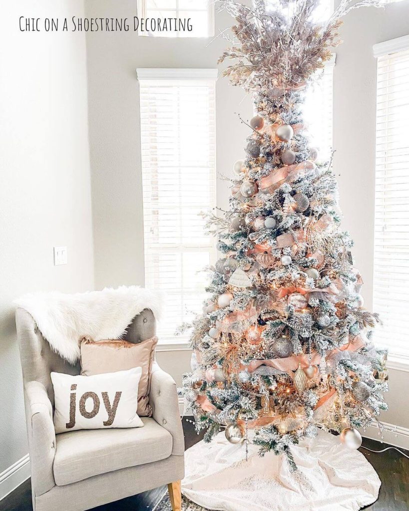 Elegant Rose Gold Christmas Tree Setup