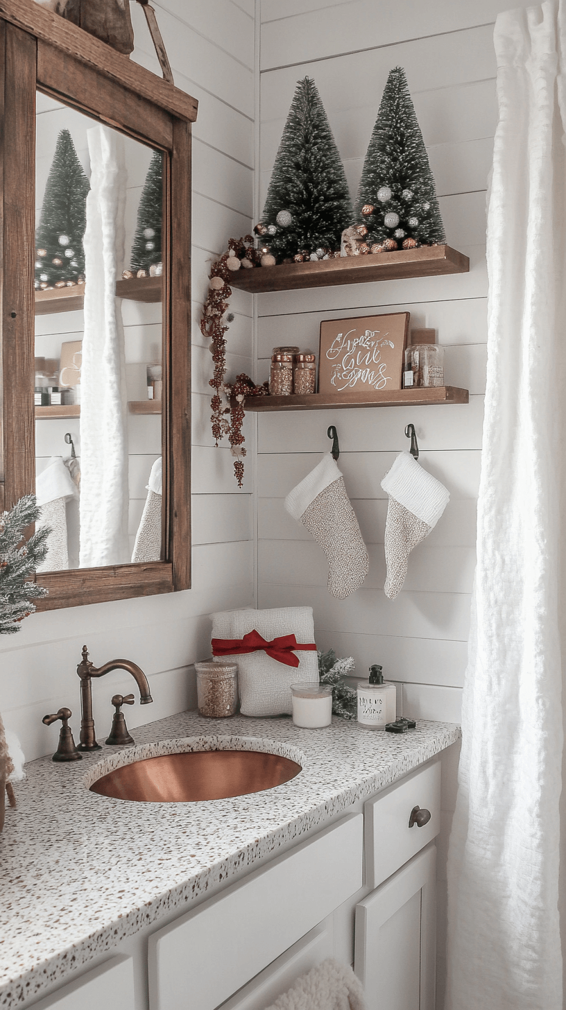 21+ Creative Christmas Bathroom Decor Ideas for a Festive Vibe