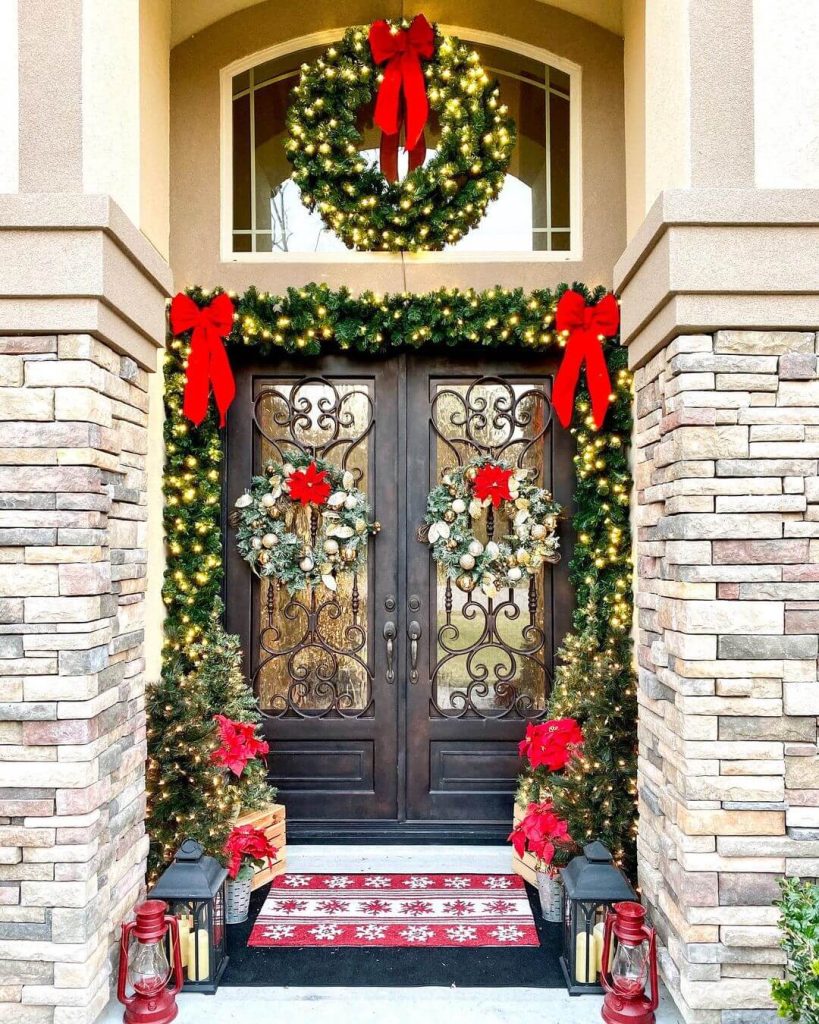 Grand Christmas Wreath Entryway