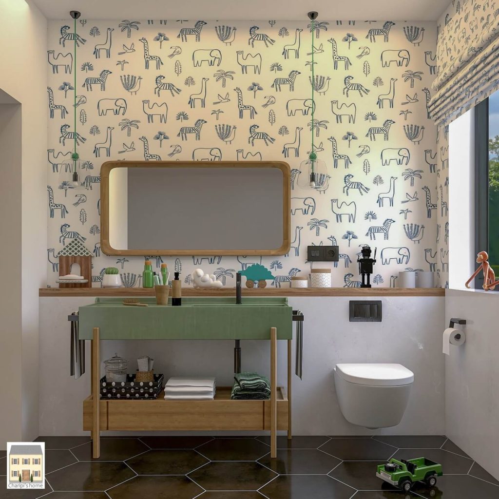 Jungle-Themed Kids Bathroom