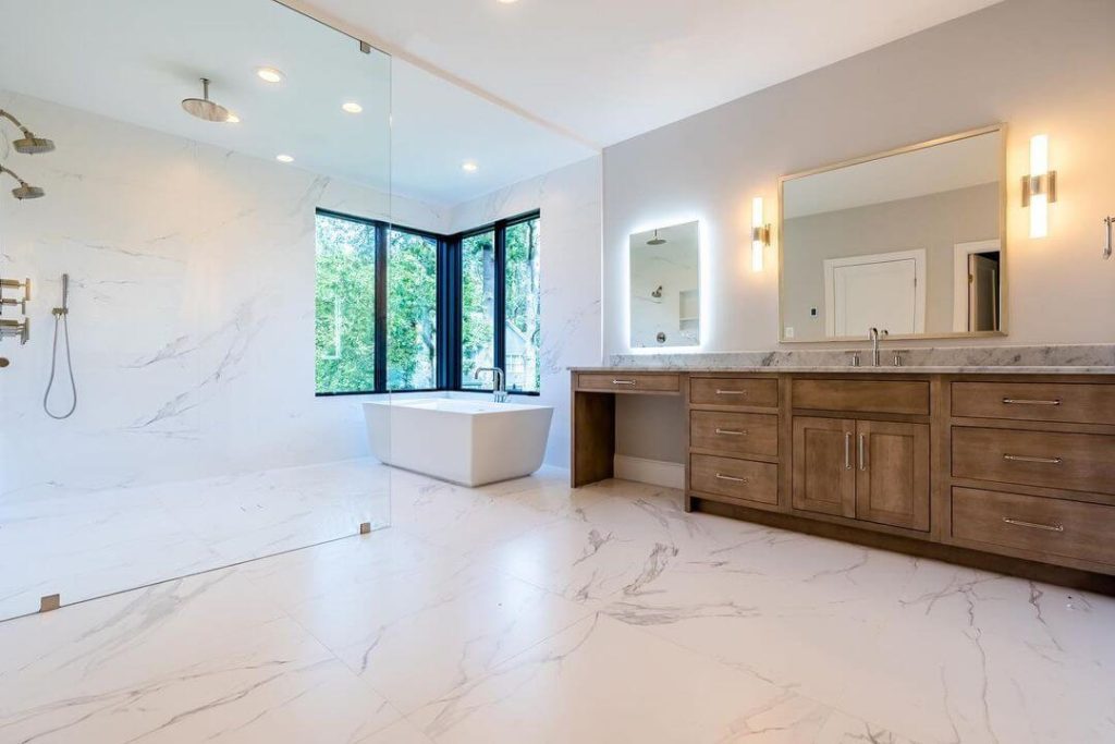 Luxurious White Marble Tiles for a Modern Bathroom