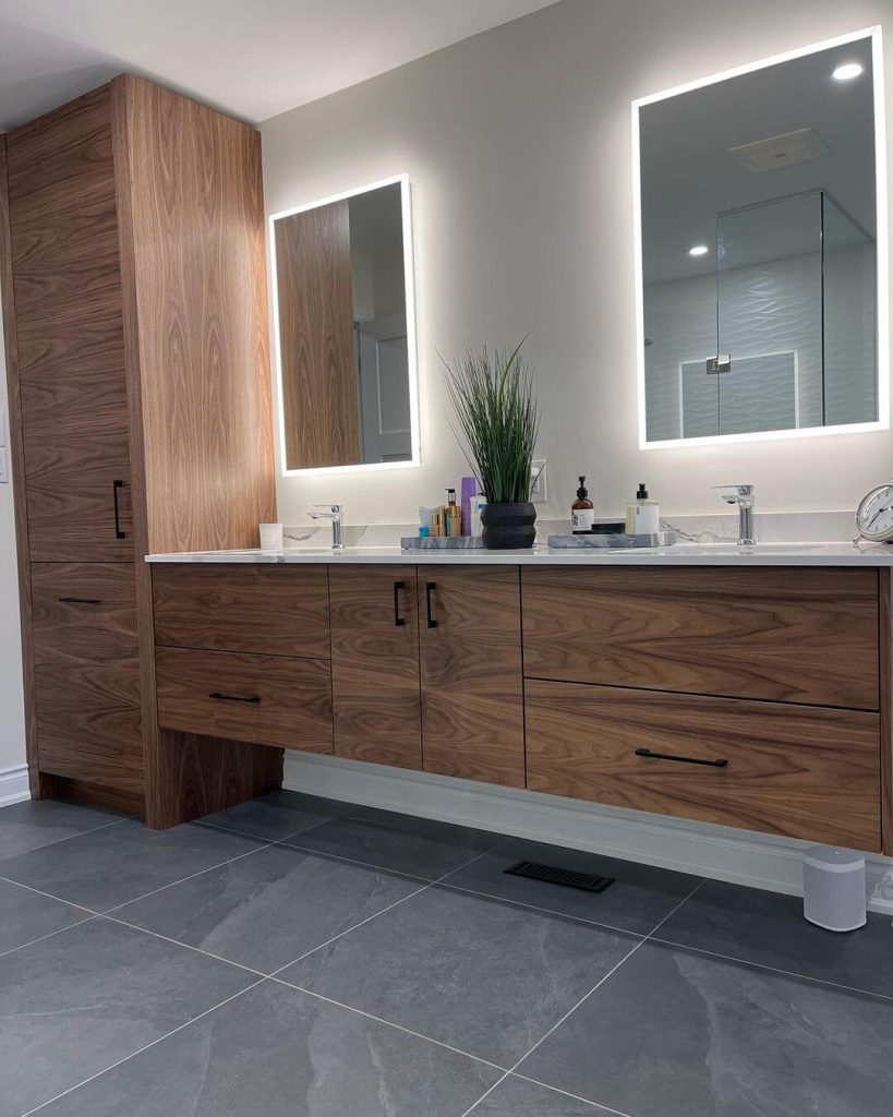 Mid-Century Modern Vanity with LED Mirror