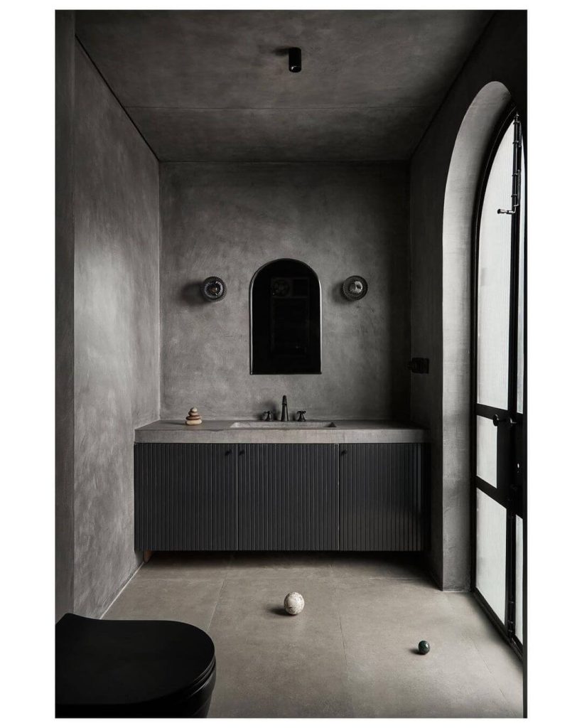 Minimalist Industrial Gray Bathroom