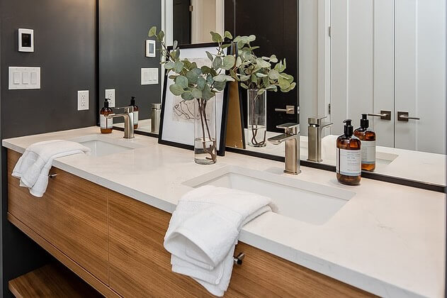 Modern Double Vanity with Minimalist Accessories