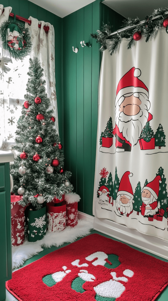 Playful Santa Theme for a Christmas Bathroom