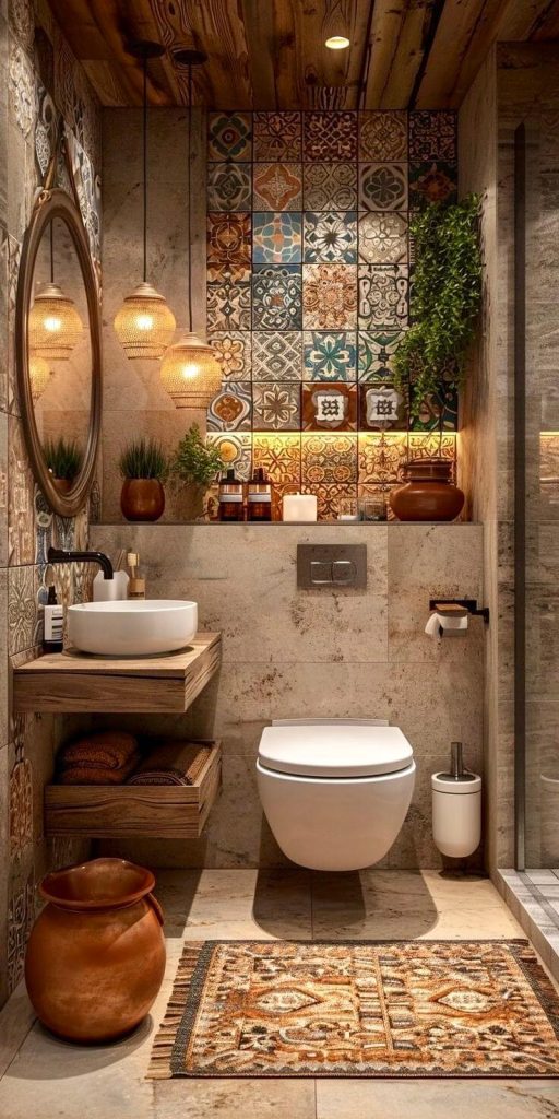 Rustic Charm Meets Eclectic Tiles