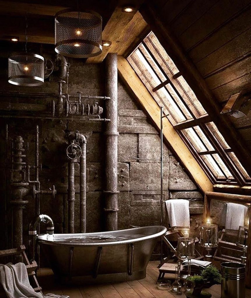 Rustic Loft Industrial Bathroom