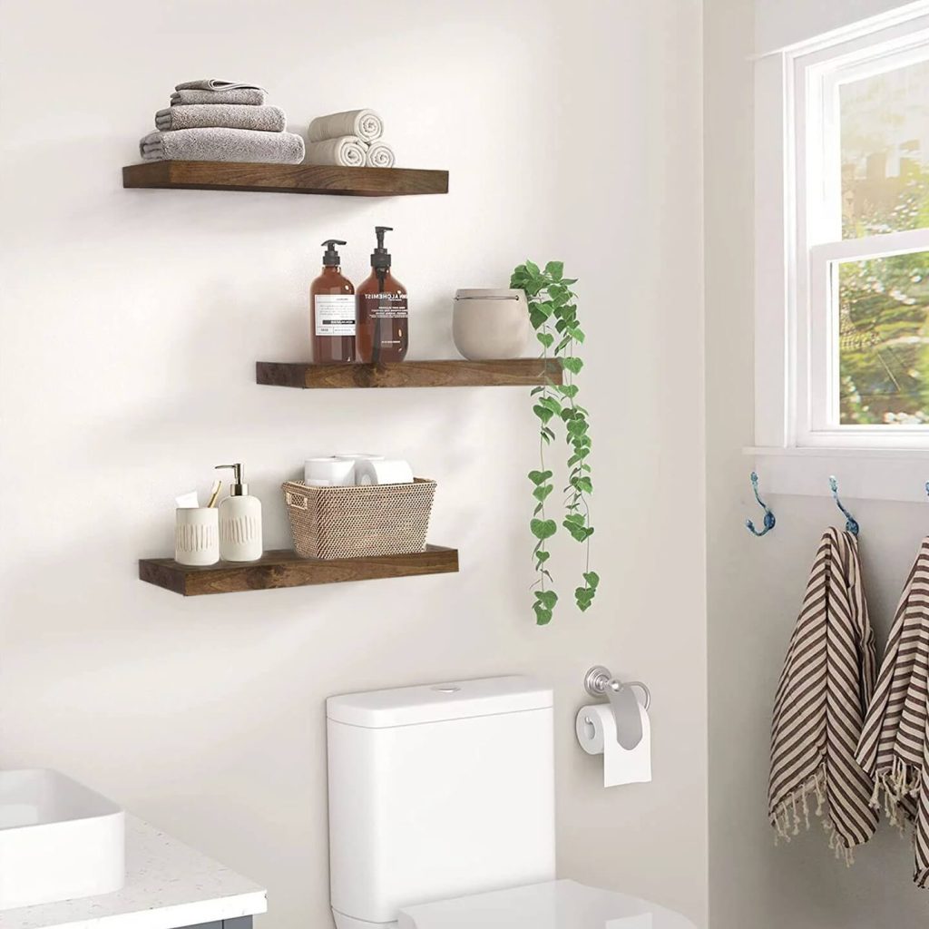 Rustic Wooden Shelves with Natural Elements