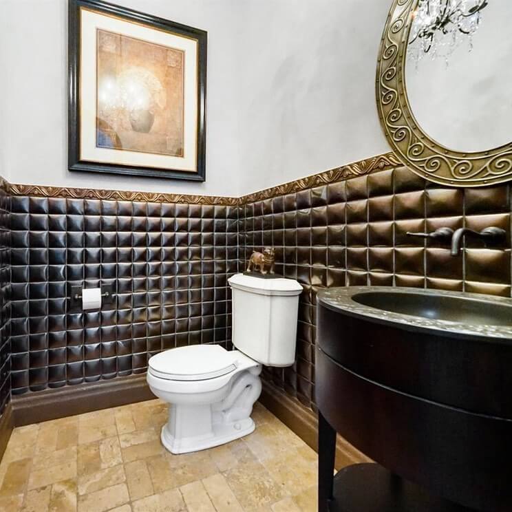 Textured Tile Wainscoting with a Bold Touch