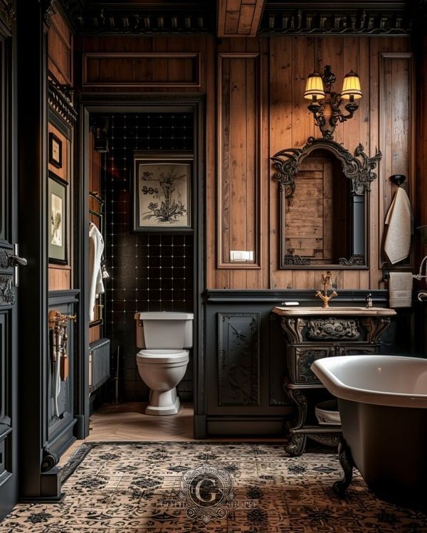 Victorian-Style Industrial Bathroom