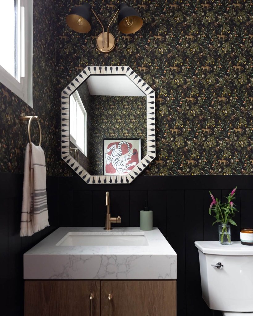 Vintage Charm with Bold Wallpaper