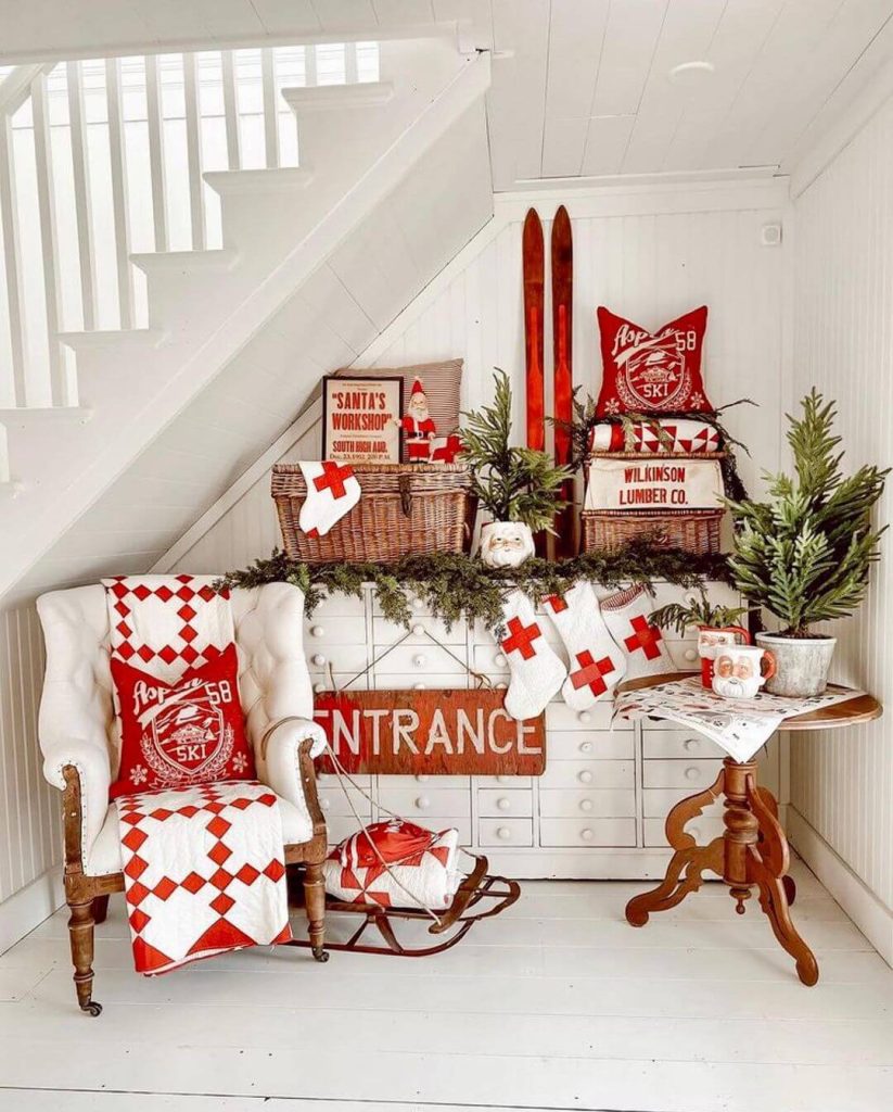 Vintage-Inspired Christmas Corner Display