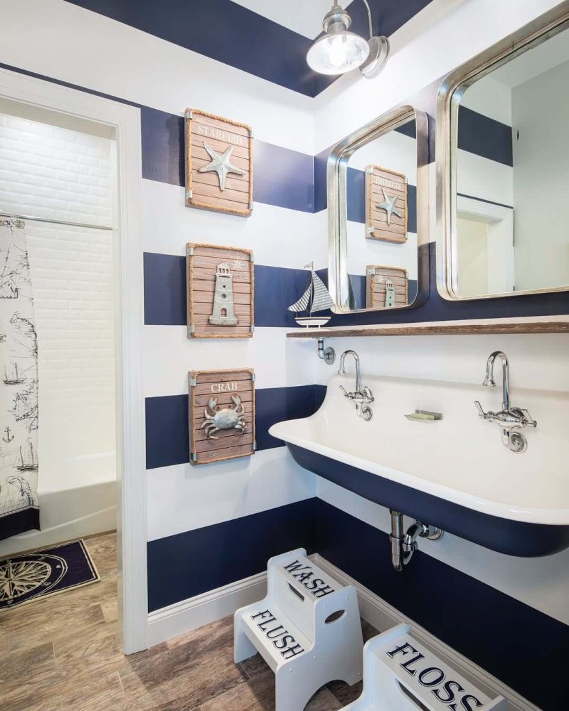 21. Kid-Friendly Nautical with Stripes and Sea Creatures