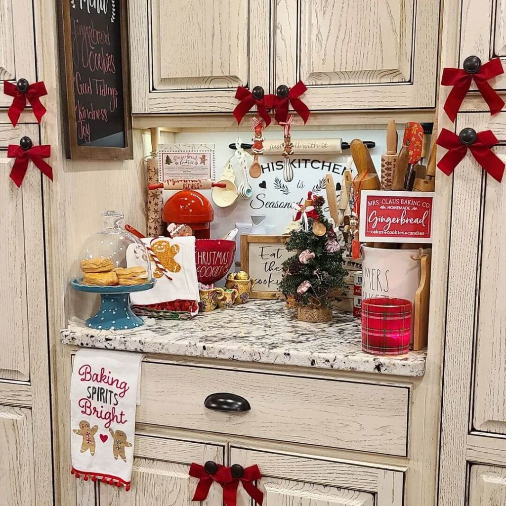 Baking-Themed Christmas Decor on Countertop