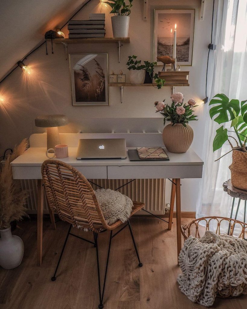 Boho-Chic Attic Home Office