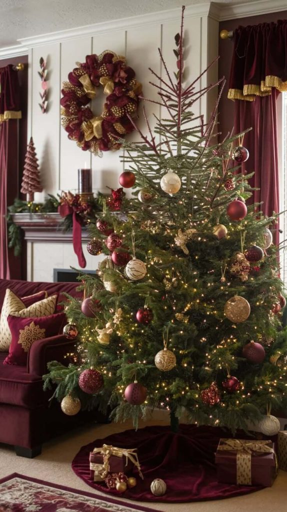 Burgundy Christmas Decor DIY Ideas