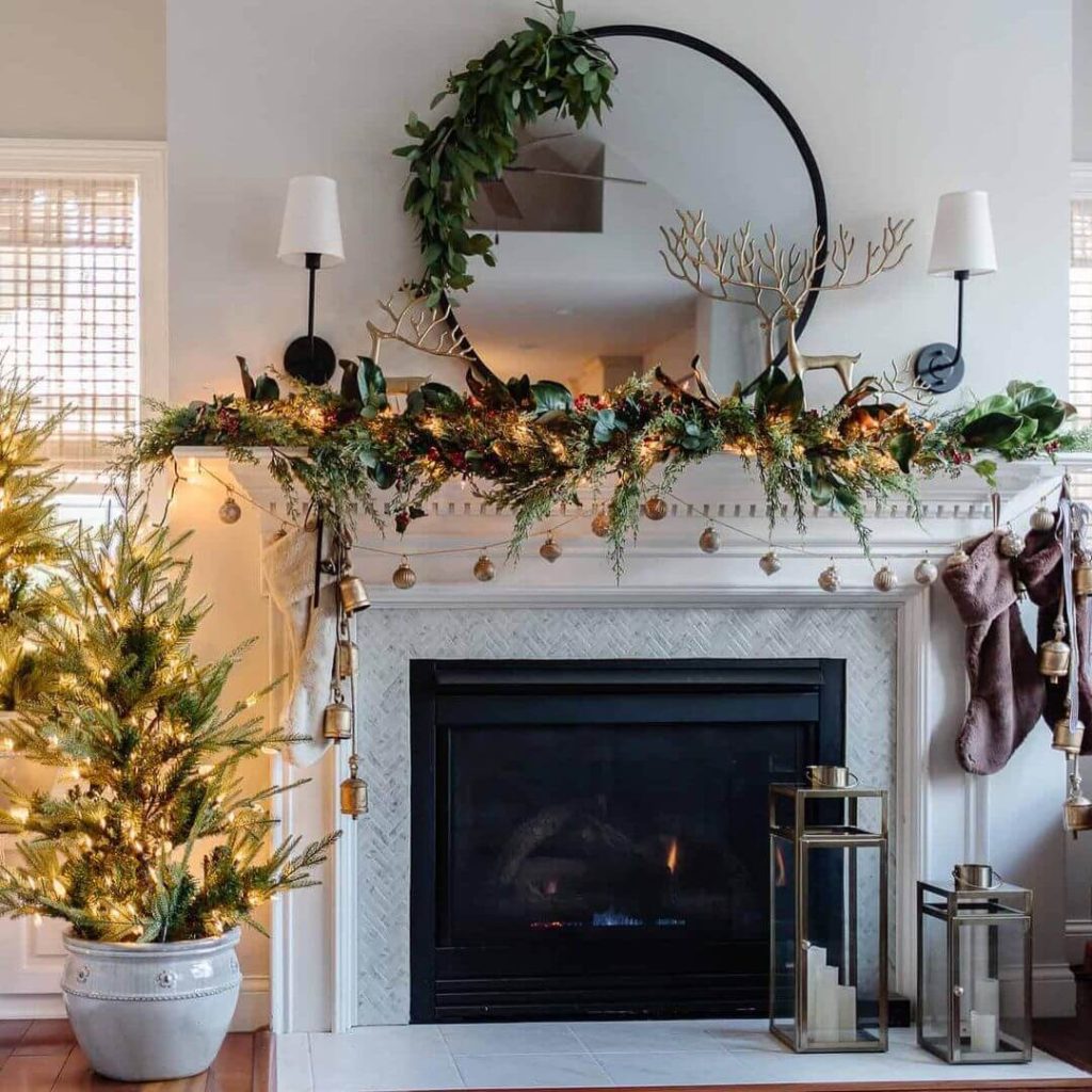 Chic and Modern Christmas Mantle Design