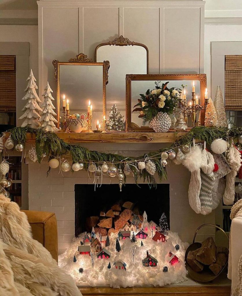 Cozy Christmas Mantle Garland Decor