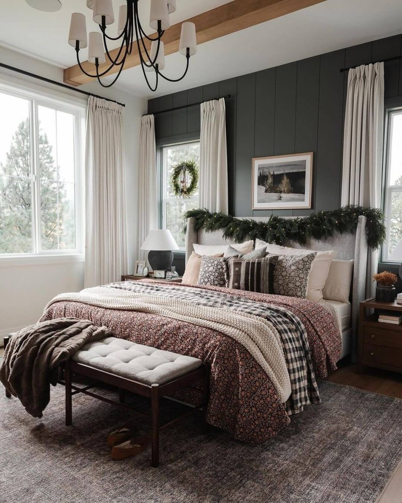 Cozy Farmhouse Christmas Bedroom