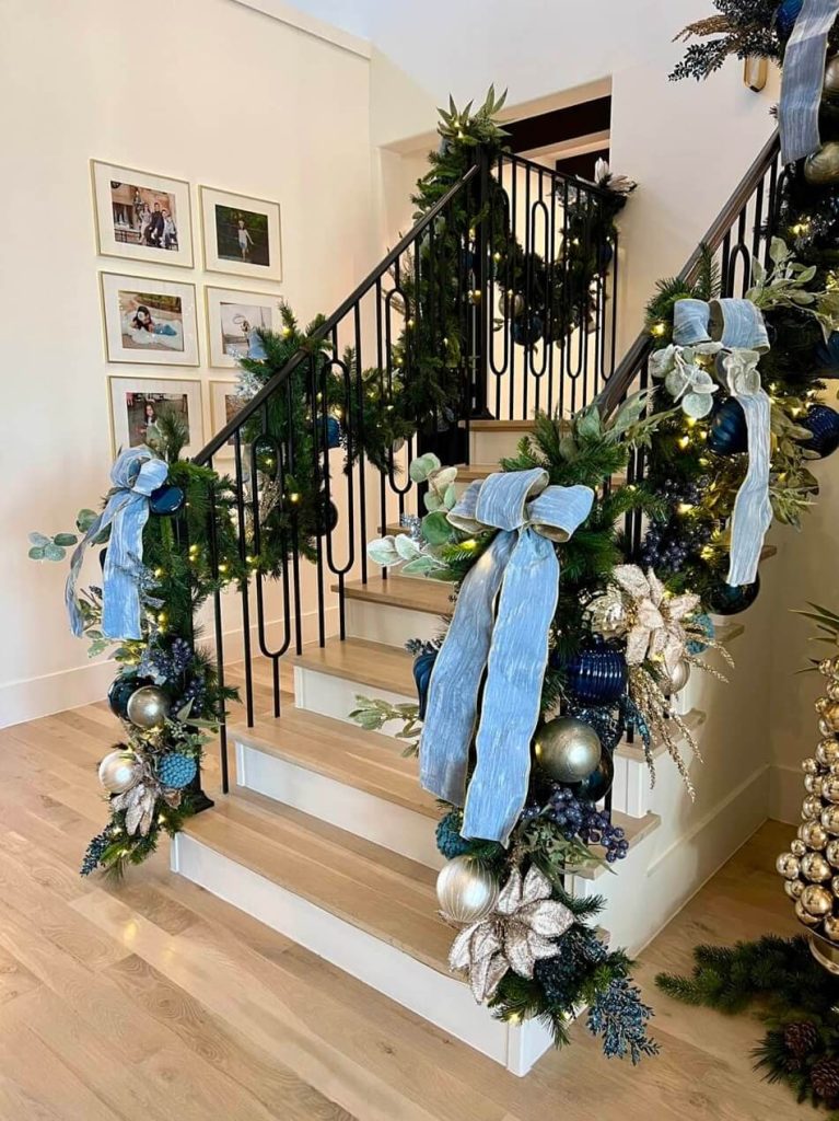 Elegant Staircase Christmas Garland