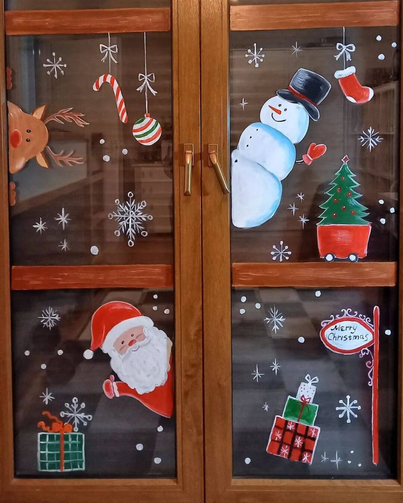 Festive Christmas Characters Window Art