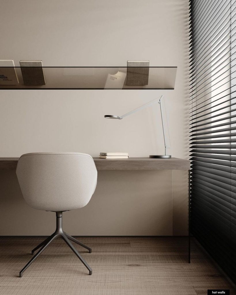 Minimalist Workspace with Floating Desk