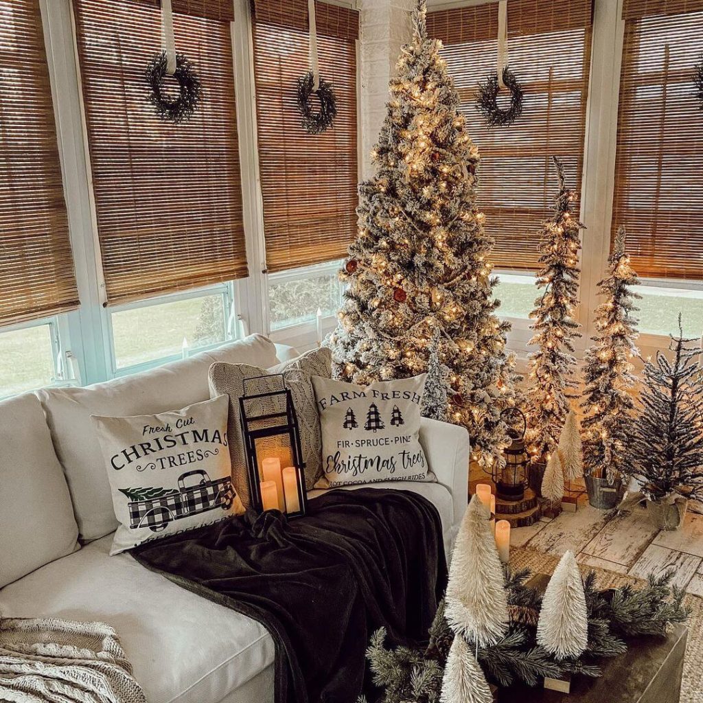 Modern Farmhouse Christmas Porch Setting