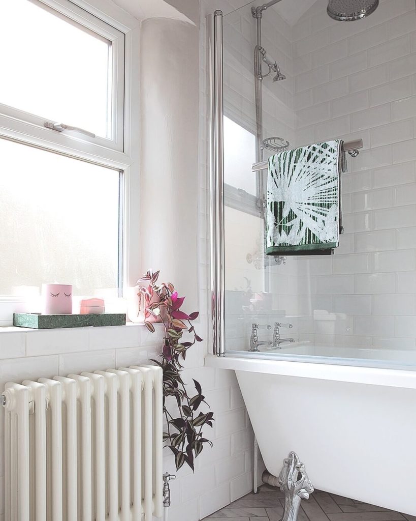 Monochrome Bathroom with Bold Accents