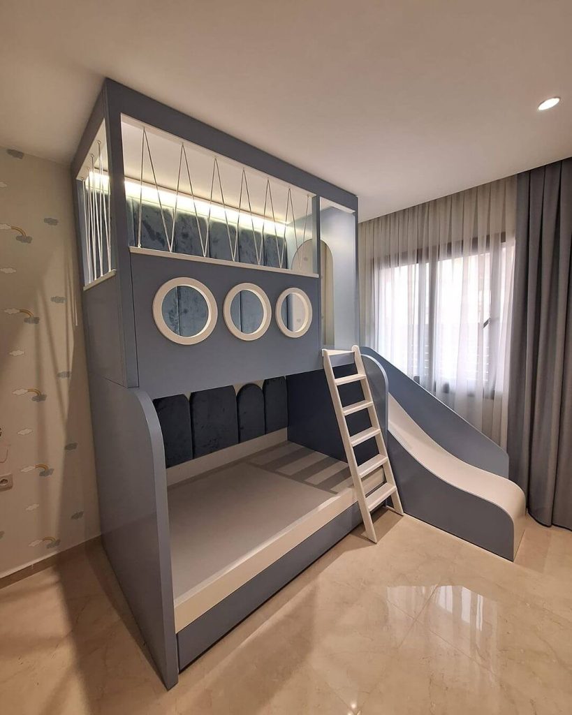 Nature-Inspired Loft Bed with Slide