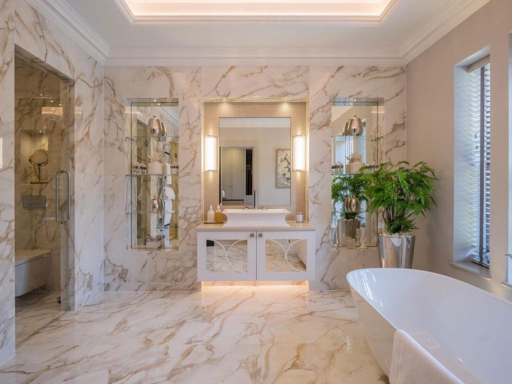 Opulent Spa Retreat with Marble Accents