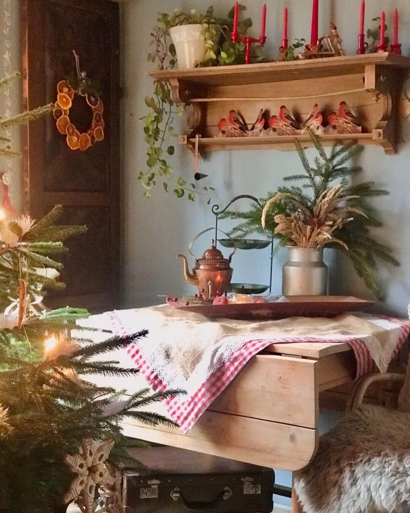 Rustic Christmas Kitchen Corner