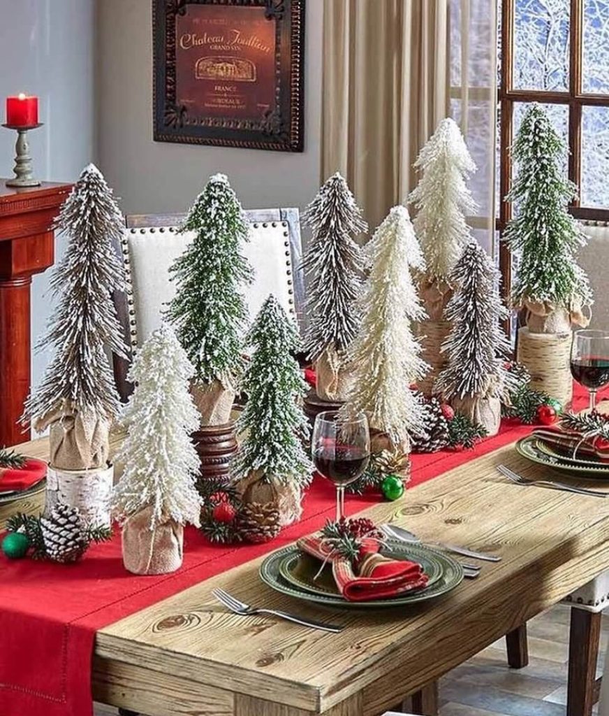 Rustic Farmhouse Dining Table Decor for Christmas