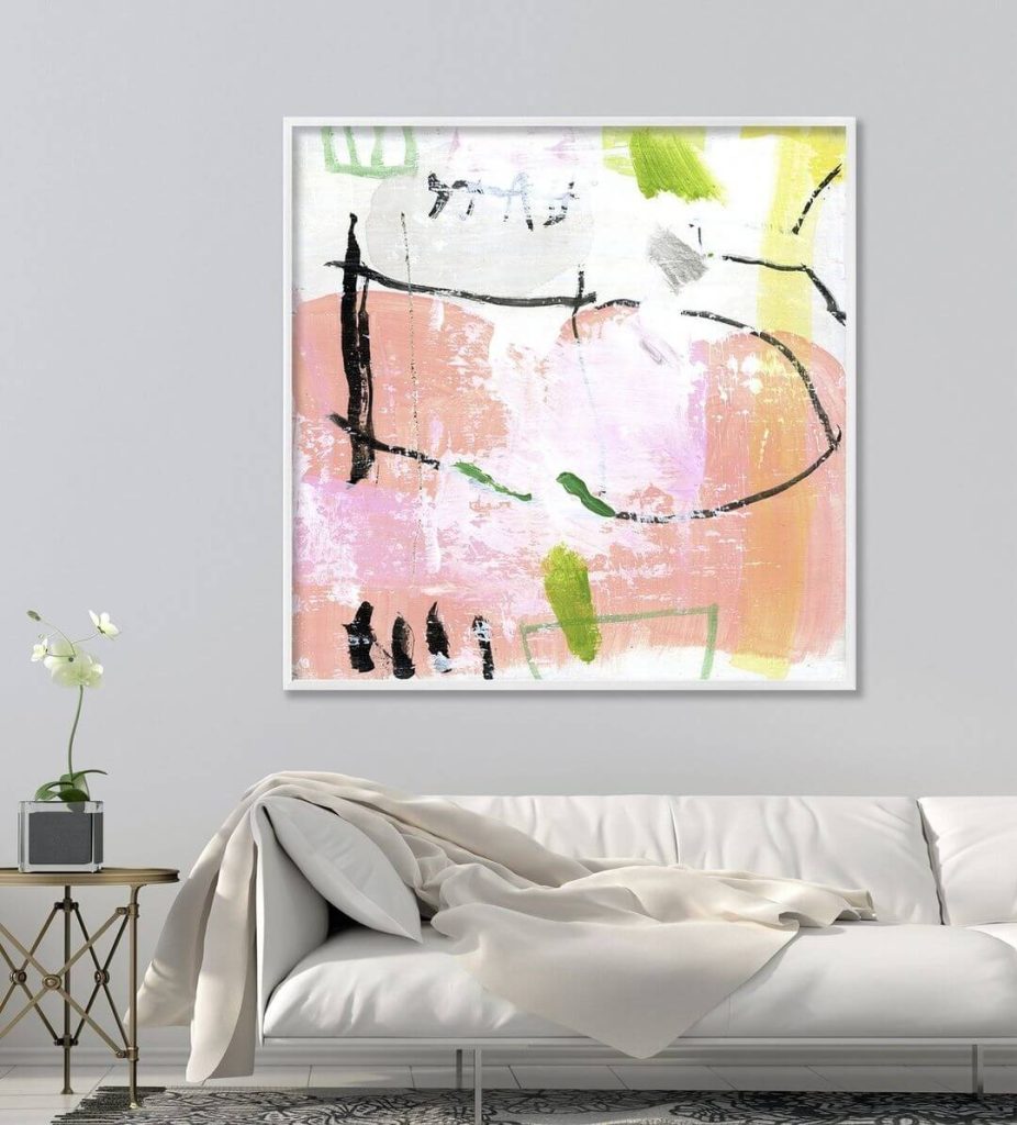 Vibrant Abstract Canvas Above Sofa