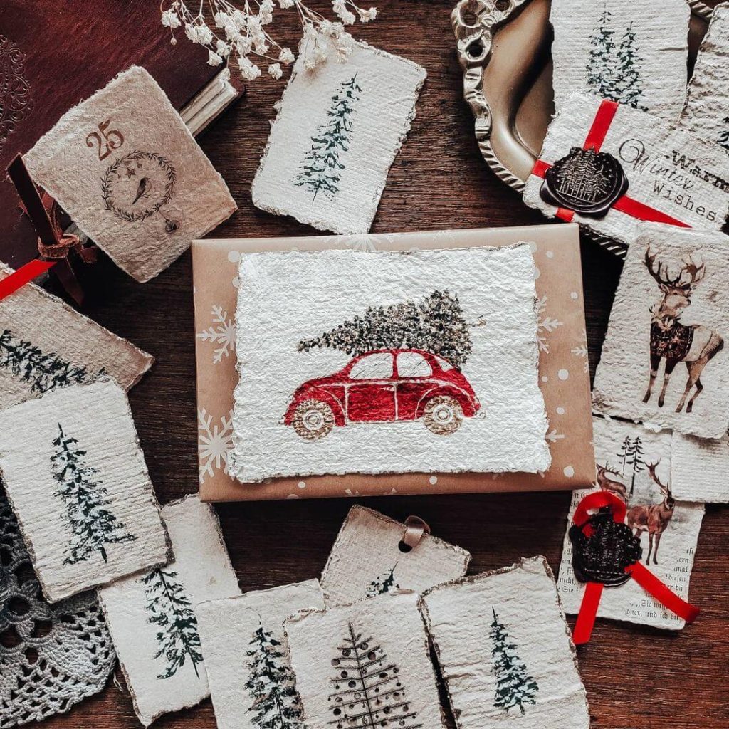 Vintage-Inspired Christmas Wrap with Rustic Tags