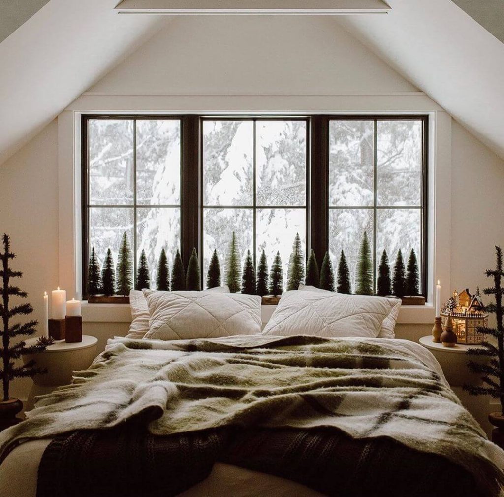 Winter Wonderland Bedroom Window Display