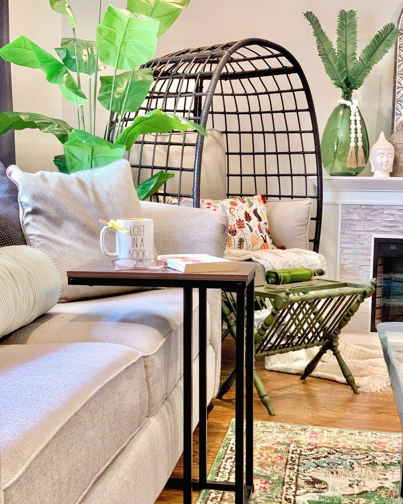 Tropical Retreat: A Cozy Living Room Reading Nook